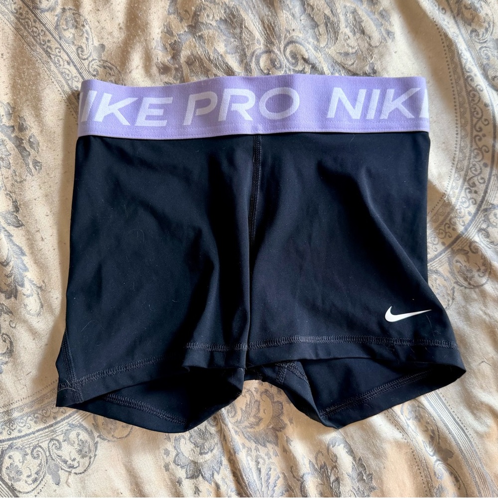 Nike Black Shorts with Purple Waistband